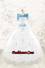 Discount White Quinceanera Dresses with Appliques for 2015 FNAO107AFOR