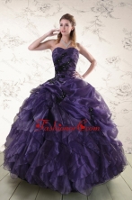 Elegant Sweetheart Appliques Purple Quinceanera Dress for 2015 XFNAO5809FOR
