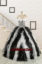 Exclusive Black and White Quinceanera Dresses with Zebra and Ruffles FNAO776FOR
