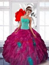 Fashionable Sweetheart Appliques and Ruffles Sweet Sixteen Dresses in Multi Color QDDTB4002FOR