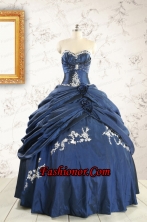 Gorgeous Sweetheart Ball Gown Quinceanera Dresses in Navy Blue FNAO693FOR