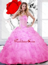 Luxurious Beading and Ruffles Sweetheart Quinceanera Gown for 2015 QDDTC29002-1FOR