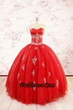 Most Popular Red Puffy Quinceanera Dresses with Appliques FNAOA38FOR