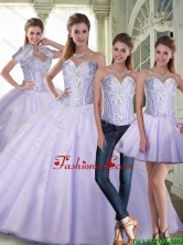 New Style 2015 Winter Ball Gown Sweetheart Lavender Quinceanera Dresses with Beading SJQDDT73001FOR