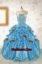 New Style Aqua Blue Quinceanera Dresses with Beading for 2015 FNAO5874FOR