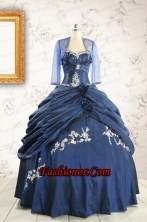 Perfect Sweetheart Navy Blue Quinceanera Dresses with Wraps FNAO693AFOR