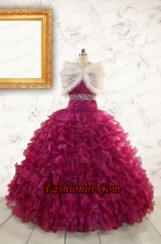 Prefect Quinceanera Dresses with Beading and Ruffles for 2015 FNAO049AFOR
