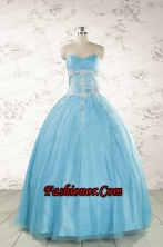 Pretty Beading and Appliques Quinceanera Dresses in Aqua Blue for 2015 FNAO5977-3FOR