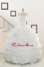 Puffy White Beading Quinceanera Dresses for 2015 FNAO186CFOR