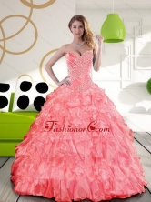 Remarkable Sweetheart 2015 Quinceanera Dress with Beading and Ruffles QDDTC24002FOR