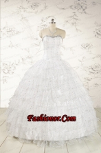 The Most Popular White Sequins Ball Gown Quinceanera Dresses for 2015 FNAO726FOR