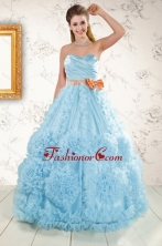 Unique Beading Aqua Blue 2015 Quinceanera Dresses XFNAO5833FOR