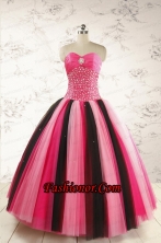 Unique Multi-color 2015 Quinceanera Dresses with Beading FNAO5884FOR