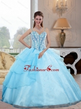 Unique Spaghetti Straps 2015 Quinceanera Dresses with Beading QDDTA27002-1FOR