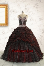 Wonderful Spaghetti Straps Appliques Sweet 15 Dresses in Burgundy FNAO774FOR