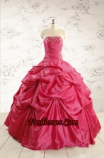 2015 Cheap Appliques Quinceanera Dresses in Hot Pink  FNAO585FOR