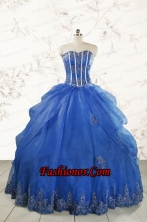 2015 Cheap Appliques Quinceanera Dresses in Royal Blue FNAO110FOR