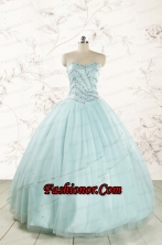 2015 Exclusive Apple Green Quinceanera Dresses with Reinstones FNAOA02FOR