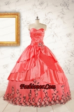 2015 Exquisite Quinceanera Gowns with Ruching and Appliques FNAO199FOR