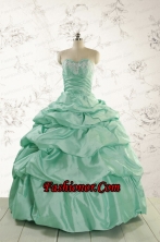 2015 Luxurious Apple Green Quinceanera Dress with Beading and Pick Up FNAO5780-2FOR