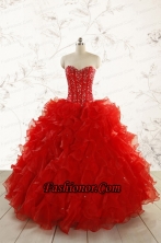 2015 Most Popular Red Quinceanera Dresses with Beading FNAO5793FOR