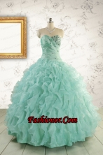 2015 Pretty Sweetheart Beading Quinceanera Dresses in Apple Green FNAO663FOR