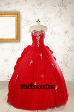 2015 Unique Sweetheart Quinceanera Dresses with Appliques FNAO614FOR