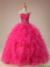 2016 Fall Elegant Beaded Quinceanera Dresses with Ruffles in Organza SWQD009-1FOR