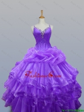 2016 Fall Elegant Straps Quinceanera Dresses with Beading and Ruffled Layers SWQD003-12FOR