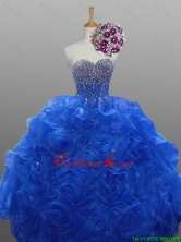 2016 Fall Elegant Sweetheart Quinceanera Dresses with Beading and Rolling Flowers SWQD008-7FOR