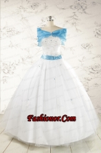 Appliques White Cheap Quinceanera Dresses with Wraps for 2015  FNAO146AFOR