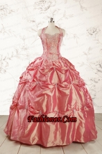 Beautiful Beading and Appliques Watermelon Red Sweet 16 Dresses FNAO144FOR