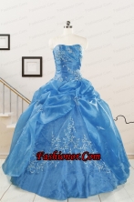 Classical Baby Blue Quinceanera Dresses with Embroidery for 2015  FNAO5773FOR