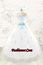 Discount Appliques and Beading White Ball Gown  Quinceanera Dresses FNAO107FOR