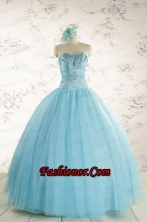 Elegant Beading 2015 Quinceanera Dress in Baby Blue FNAO735FOR