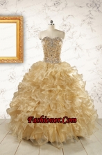 Luxurious Champange Quinceanera Dresses with Beading FNAO6031FOR