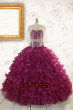 Modest Beading and Ruffles Quinceanera Dresses with Sweetheart FNAO049BFOR
