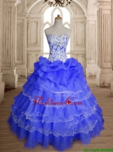 Modest Ruffled Layers and Beaded Sweet 16 Dress in Purple SWQD147-5FOR