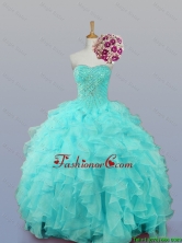Pretty 2016 Summer Sweetheart Quinceanera Dresses with Beading and Ruffles SWQD007-1FOR
