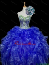 Pretty Sweetheart Blue Sweet 16 Dresses with Sequins and Ruffles for 2015 Fall SWQD006-5FOR