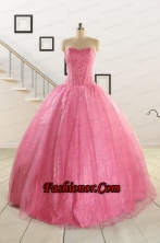 Simple Sweetheart Sequins Quinceanera Dress in Rose Pink For 2015 FNAO825FOR