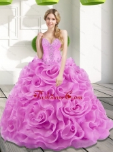 2015 Elegant Beading and Rolling Flowers Lilac 15 Quinceanera Dresses SJQDDT17002-3FOR