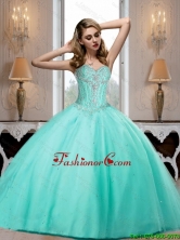 2015 Fall Elegant Aqua Blue Sweetheart Quinceanera Dresses with Beading SJQDDT68002FOR