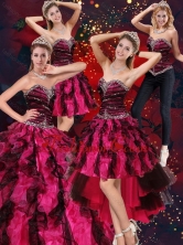 2015 Sweetheart Beaded and Ruffled Sweet 15 Dress in Multi Color QDZY689TZA2FOR