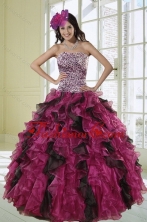 2015 Unique Ball Gown Dress for Quinceanera with Leopard Print XFNAO019TZFXFOR