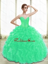 Beautiful Appliques 15 Quinceanera Dresses in Turquoise for 2015 SJQDDT28002-2FOR
