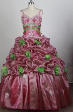 Beautiful Ball Gown Strapless Floor-length Rust Red Quinceanera Dress Y042652