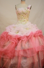 Beautiful Ball gown One Shoulder Neck  Floor-length Organza Quinceanera Dresses Appliques with Beading Style FA-Y-0083