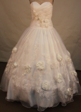 Beautiful ball gown sweetheart-neck floor-length organza quinceanera dresses TD2486