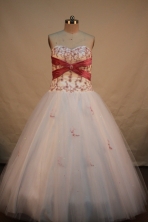 Cheap Ball gown Strapless Floor-length Quinceanera Dresses Style FA-W-214